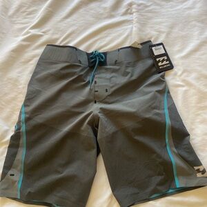 Billabong Men's Gray and Teal Board Shorts platinum airlite Joel Parkinson’s